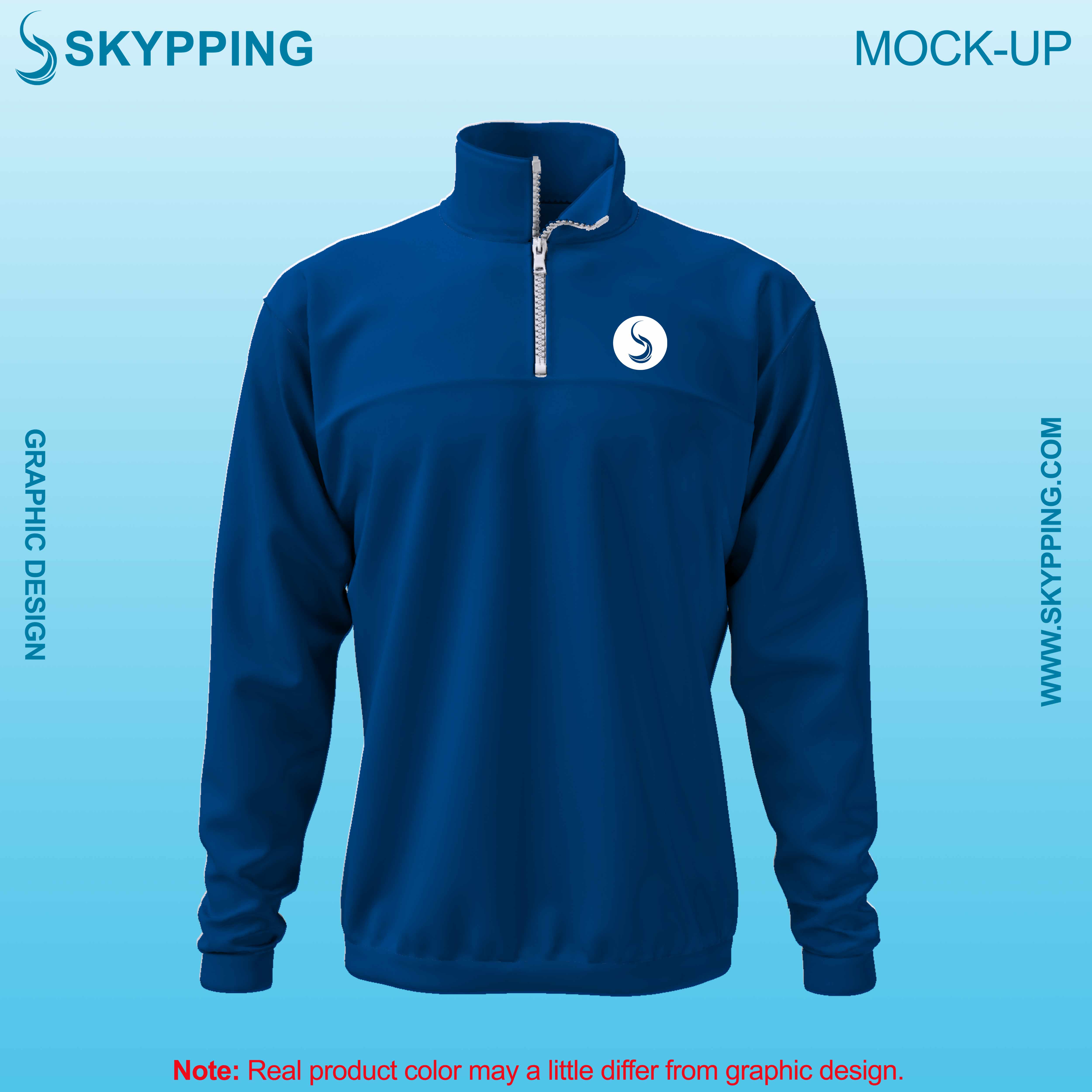 Toddle neck set-in style sleeve with quarter zip sweatshirt for men